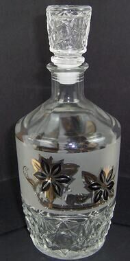 Vintage Cerve Frosted Glass Decanter Made In Italy